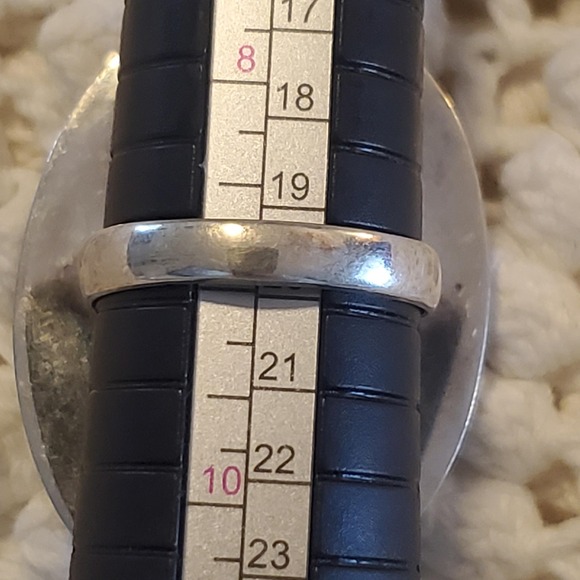 Sterling Silver 925 Large Stripe Oval Cabochon Statement Ring Boho Jewelry Sz 9 - Picture 7 of 9